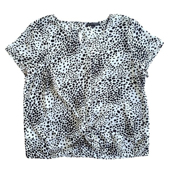 Adrianna Papell Tops - Adrianna Papell Top Womens L Leopard Print Black White Twist Front Career Casual